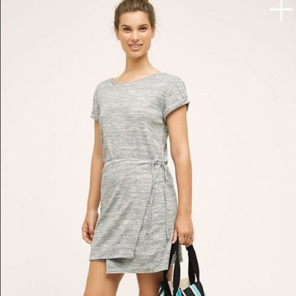 Maeve Gray Cotton Wrap Dress